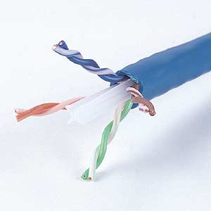 KB-T6-003BL / UTPカテゴリ6単線ケーブル（ブルー・0.3m）