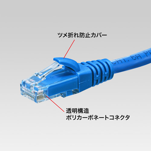 KB-T6AY-01BL / カテゴリ6Aより線LANケーブル（ブルー・1m）