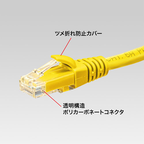 KB-T6AY-01Y / カテゴリ6Aより線LANケーブル（イエロー・1m）