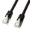 KB-T7ME-005BKR つめ折れ防止カテゴリ7細径メッシュLANケーブル(ブラック&レッド・0.5m) KB-T7ME-005BKR / つめ折れ防止カテゴリ7細径メッシュLANケーブル(ブラック&レッド・0.5m)