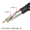 KB-T7ME-02BKW / つめ折れ防止カテゴリ7細径メッシュLANケーブル（ブラック＆ホワイト・2m）