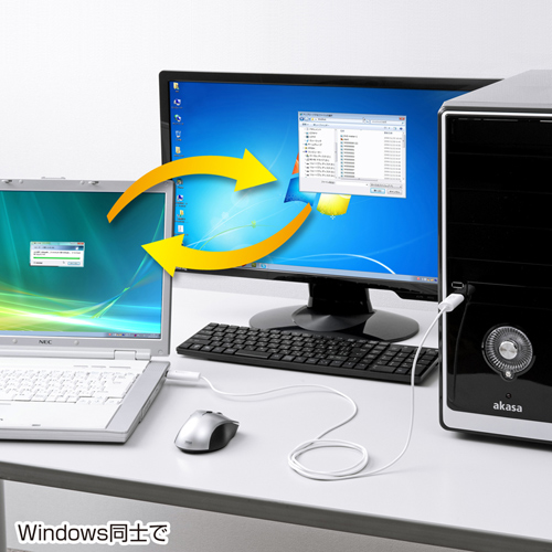 KB-USB-LINK3M / ドラッグ＆ドロップ対応USB2.0リンクケーブル(Mac/Windows対応）