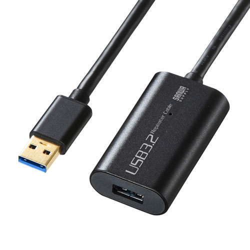 KB-USB-R310【USB3.2アクティブリピーターケーブル10m】USB 5Gbps信号を10m延長できるUSB 5Gbpsアクティブリピーター ケーブル。｜サンワサプライ株式会社