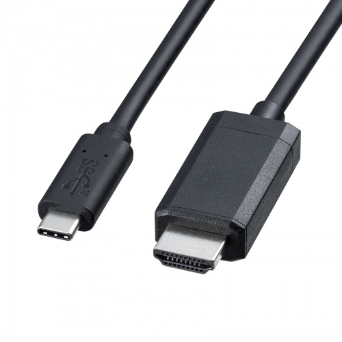 KC-ALCHD20K【Type-C-HDMI変換ケーブル（ブラック・2m）】USB  Type-CのパソコンとHDMIのディスプレイをアダプタなしで直接接続することができる変換ケーブル。4K/60Hz対応。ブラック・2m。 |  サンワサプライ株式会社