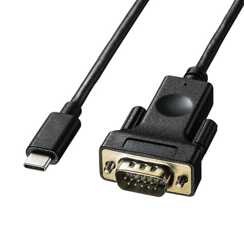 KC-ALCV10【TYPE C-VGA変換ケーブル（ブラック・1m）】USB Type-Cの 
