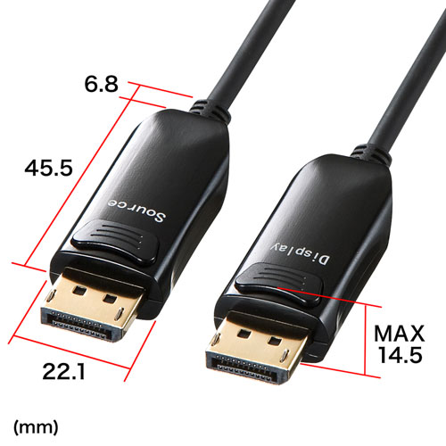 KC-DPFB100 / DisplayPort光ファイバケーブル（ブラック・10m）