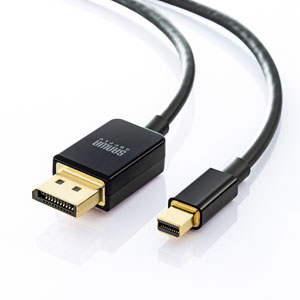 DisplayPort Ver.1.4認証、ミニDisplayPortをDisplayPortに変換する変換ケーブルを発売