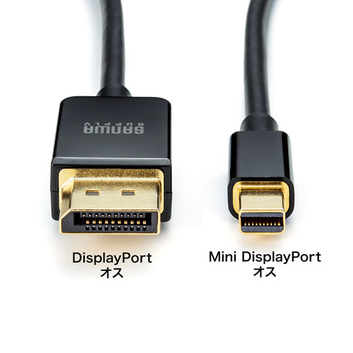 KC-DPM14010 / ミニ-DisplayPort変換ケーブル（Ver1.4)（ブラック・1m）