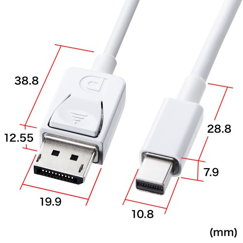KC-DPM1W / ミニ-DisplayPort変換ケーブル（ホワイト・1m）