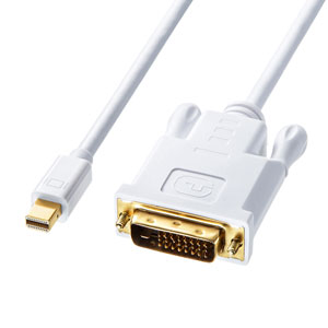 KC-MDPDVA20 / ミニDisplayPort-DVI変換ケーブル(ホワイト・2m)