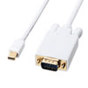 KC-MDPVA50 ミニDisplayPort-VGA変換ケーブル(ホワイト・5m) KC-MDPVA50 / ミニDisplayPort-VGA変換ケーブル(ホワイト・5m)