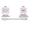 KE-1346-03BK / IEEE1394ケーブル（6pin-4pin・0.3m・ブラック）