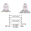 KE-1346-03BK / IEEE1394ケーブル（6pin-4pin・0.3m・ブラック）