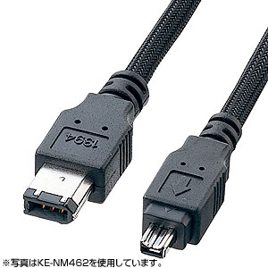KE-NM464 / ナイロンメッシュIEEE1394ケーブル(6pin-4pin・4.5m)