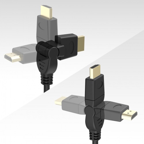 KM-HD20-3D30N / ハイスピードHDMIケーブル（3Dコネクタ）（ブラック・3m）