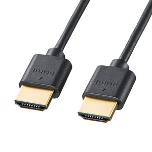 KM-HD20-SS20 / イーサネット対応ハイスピードHDMIケーブル(2m・ブラック・スリム&スモール)