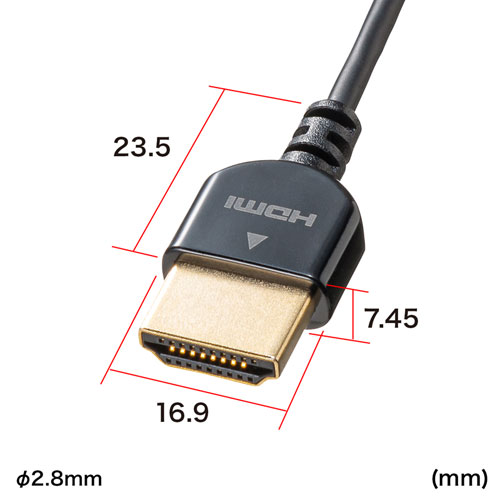 KM-HD20-SSS15 / イーサネット対応ハイスピードHDMIケーブル 1.5m  超ごく細ケーブル
