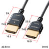 KM-HD20-SSSA50 イーサネット対応ハイスピードHDMIアクティブケーブル 5m 超ごく細ケーブル KM-HD20-SSSA50 / イーサネット対応ハイスピードHDMIアクティブケーブル 5m 超ごく細ケーブル