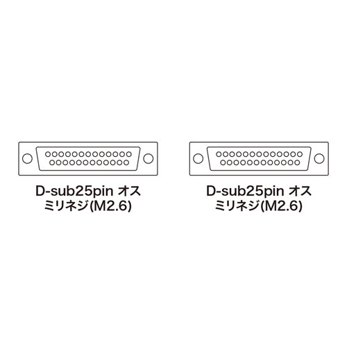 KRS-011-15N-T / RS-232Cケーブル（25pin・クロス・非同期通信・15m）