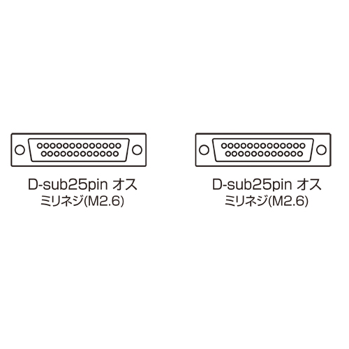 KRS-011L / RS-232Cケーブル（25pin/クロス・非同期通信・10m）