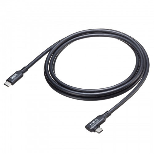 KU-10GCCP100L20 / USB10GbpsType-Cケーブル（PD100W・映像出力対応・片側L型コネクタ・2m）