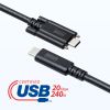 KU-20GCCPEDSL20 / 抜け止め防止Type-Cケーブル（シングルクリューロック・20Gbps・240W・2m）