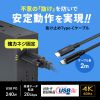 KU-20GCCPESSL20 / 抜け止め防止Type-Cケーブル（シングルクリューロック・20Gbps・240W・2m）