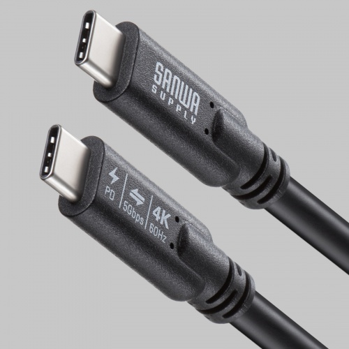 KU-5GCCP10030TK / USB5Gbps Type-Cケーブル（PD100W・映像出力対応・3m）