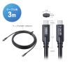 KU-5GCCP10030TK USB5Gbps Type-Cケーブル(PD100W・映像出力対応・3m) KU-5GCCP10030TK / USB5Gbps Type-Cケーブル(PD100W・映像出力対応・3m)