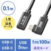 KU-5GCCP100ENL01 USB5Gbps Type-C延長ケーブル(L型・PD100W・0.1m) KU-5GCCP100ENL01 / USB5Gbps Type-C延長ケーブル(L型・PD100W・0.1m)