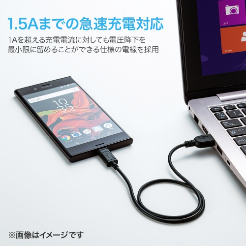 KU-CA05K / USB2.0 Type-C-Aケーブル（0.5m・ブラック）