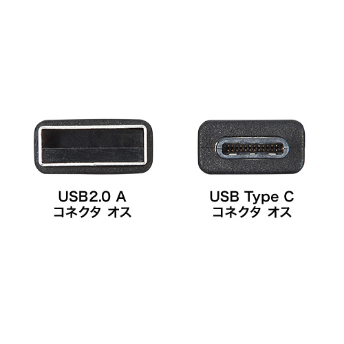 KU-CA10 / Type-C USB2.0標準ケーブル（1m・ブラック）