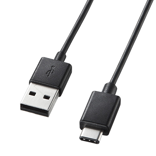 KU-CA05【Type-C USB2.0標準ケーブル（0.5m・ブラック）】USB Type-CのUSB2.0ケーブル。0.5m・ブラック。 |  サンワサプライ株式会社