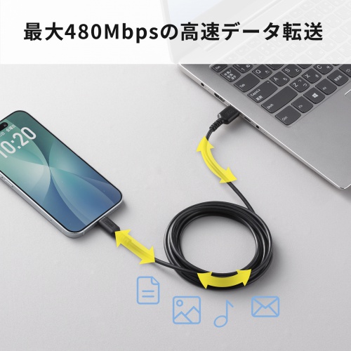 KU-CA20TK2 / USB 2.0 Type-Cケーブル（C-A・ストレート・2m）