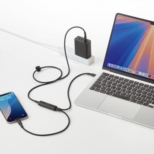 KU-CCP100D12BK / USB2.0Type-Cケーブル（2台同時充電＋通信・PD100W）