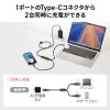 KU-CCP100D12BK / USB2.0Type-Cケーブル（2台同時充電＋通信・PD100W）