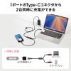 KU-CCP100D12BK / USB2.0Type-Cケーブル（2台同時充電＋通信・PD100W）