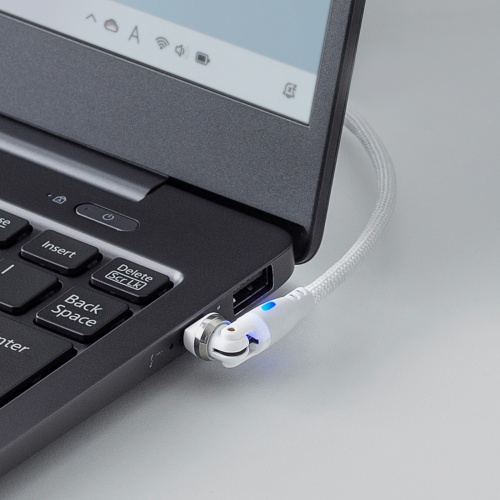 KU-CCP100KA10W / USB2.0 Type-Cコネクタ540度回転ケーブル(PD100W・1m・ホワイト)