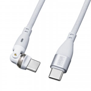 KU-CCP100KA10W / USB2.0 Type-Cコネクタ540度回転ケーブル(PD100W・1m・ホワイト)
