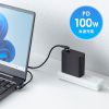 KU-CCP100KAW10BK / USB2.0 Type-C 両側コネクタ540度回転ケーブル ブラック（100W・1m）