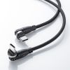 KU-CCP100KAW18BK / USB2.0 Type-C 両側コネクタ540度回転ケーブル ブラック（100W・1.8m）