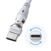 KU-CCP100KAW18W / USB2.0 Type-C 両側コネクタ540度回転ケーブル ホワイト（100W・1.8m）