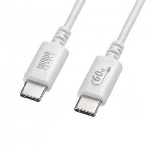 KU-CCP6005W / USB 2.0 Type-Cケーブル(PD60W・0.5m・ホワイト)