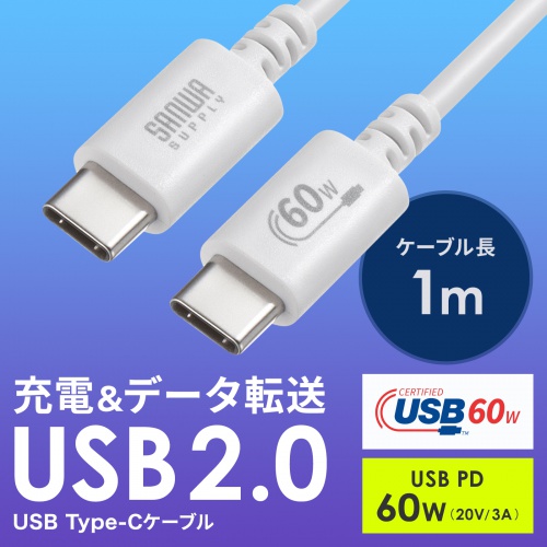 お歳暮 のし KU-CCP6010W【USB Type-Cケーブル（PD60W・1m・ホワイト 2.0 ボディ・フェイスケア