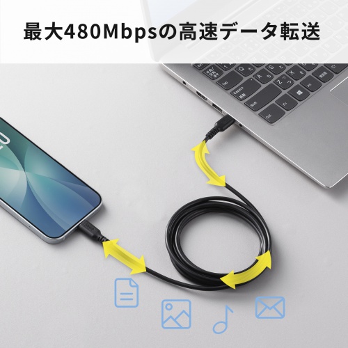 KU-CCP6020TK2 / USB 2.0 Type-Cケーブル（C-C・ストレート・60W・2m）