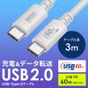 KU-CCP6030W USB 2.0 Type-Cケーブル(PD60W・3m・ホワイト) KU-CCP6030W / USB 2.0 Type-Cケーブル(PD60W・3m・ホワイト)