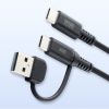 KU-CCP60ACC10BK / USB2.0Type-Cケーブル（CtoA変換アダプタ付き・PD60W・ブラック）