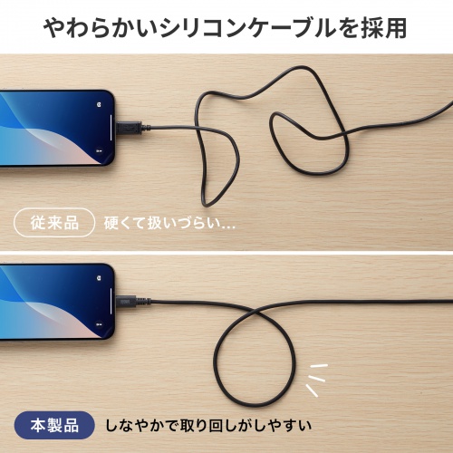 KU-CCP60ACC10BK / USB2.0Type-Cケーブル（CtoA変換アダプタ付き・PD60W・ブラック）