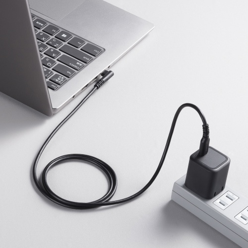 KU-CCP60L10TK2 / USB 2.0 Type-Cケーブル（C-C・片側L型コネクタ・60W・1m）