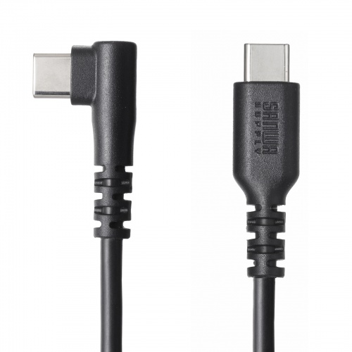 KU-CCP60L10TK2 / USB 2.0 Type-Cケーブル（C-C・片側L型コネクタ・60W・1m）